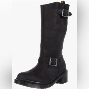 Doc Dr. Martens Rowena Engineer Air Wair Cushion Soles Leather Combat Boots 37 6